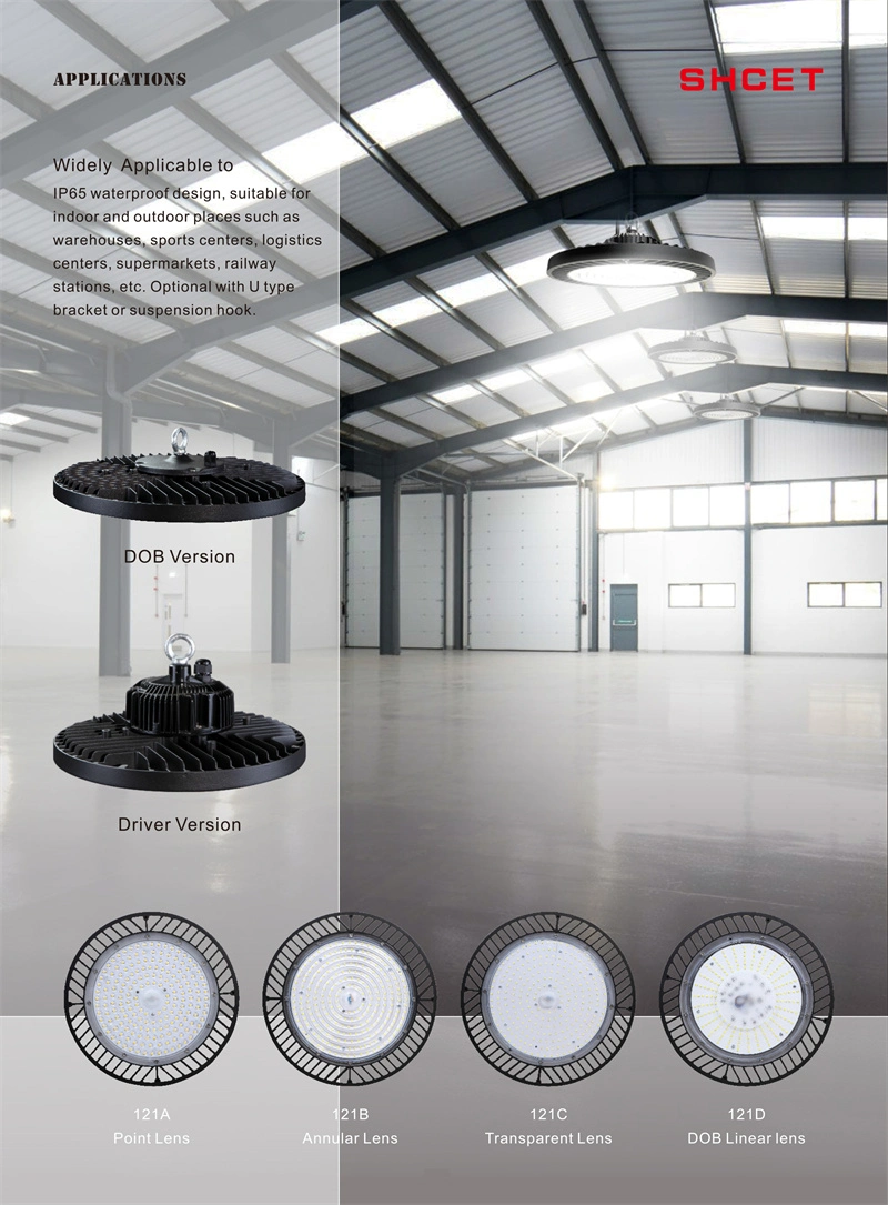 100W 150W 200W UFO LED High Bay Light IP65 Waterproof Hook Mount Shop Lights Garage Factory Warehouse Lamp