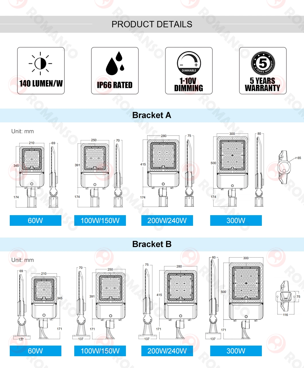 Warehouse Epistar Romanso China Interior Lighting Light Aluminum with Factory Price